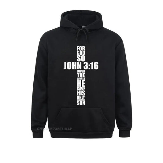 John 3 16 Christian Cross Saying Religious Bible Verse Gifts Hoodie Retro Women's Sweatshirts 3D Hoodies Youthful Clothes